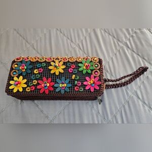 NEW Floral Embellished Clutch Wristlets Beautiful from Peru
